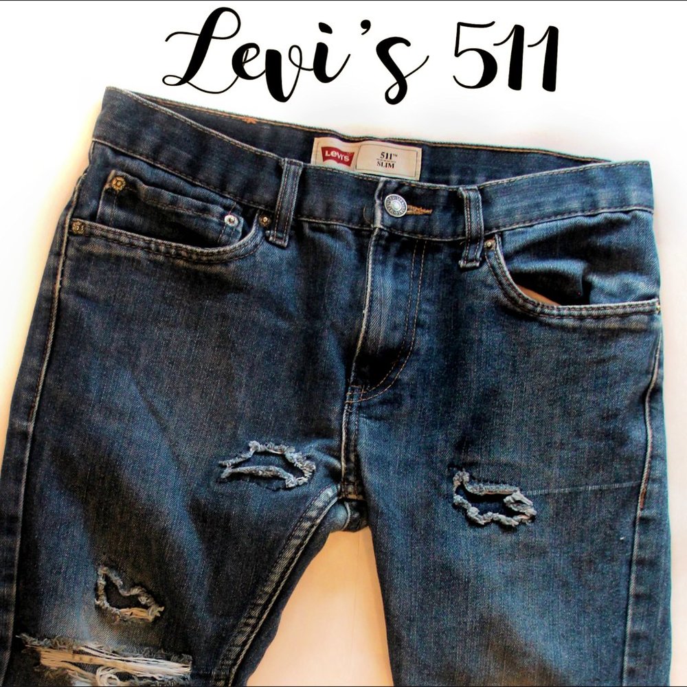 Levis 511 Slim  Distressed 18 Reg Womens Jeans
